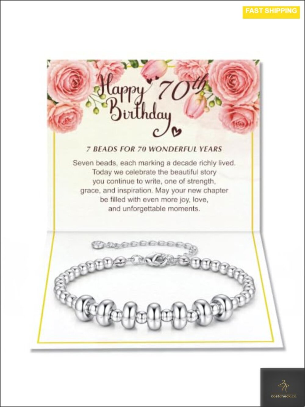14K White Gold Plated Birthday Bracelet for Women 30th 40th 50th 60th 70th Gift